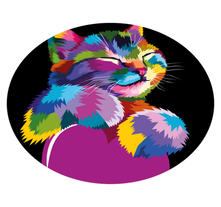 Covor vinil animal ilustrație felină vibrantă - TenStickers