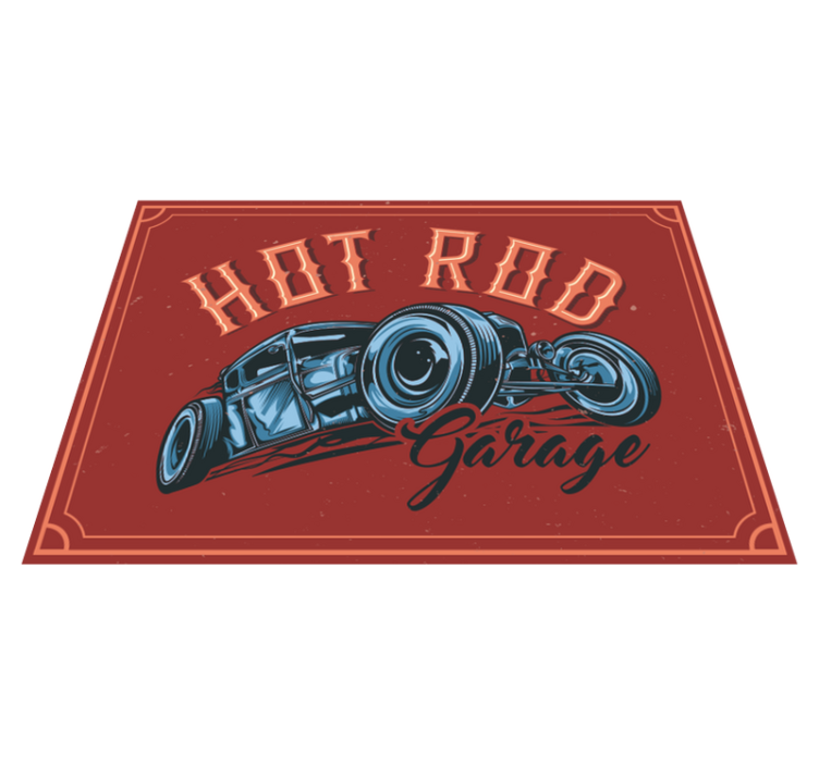 Covor de vinil epocă temă hot rod - TenStickers