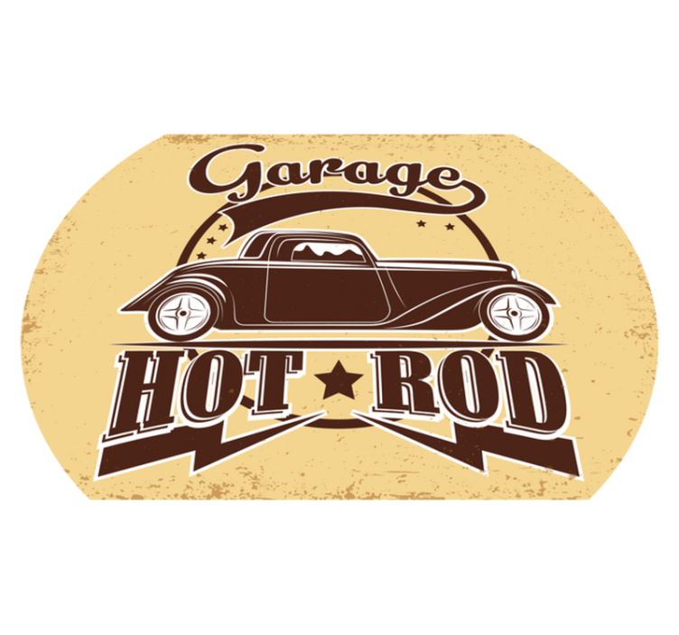 Covor de vinil epocă hot rod de garaj - TenStickers