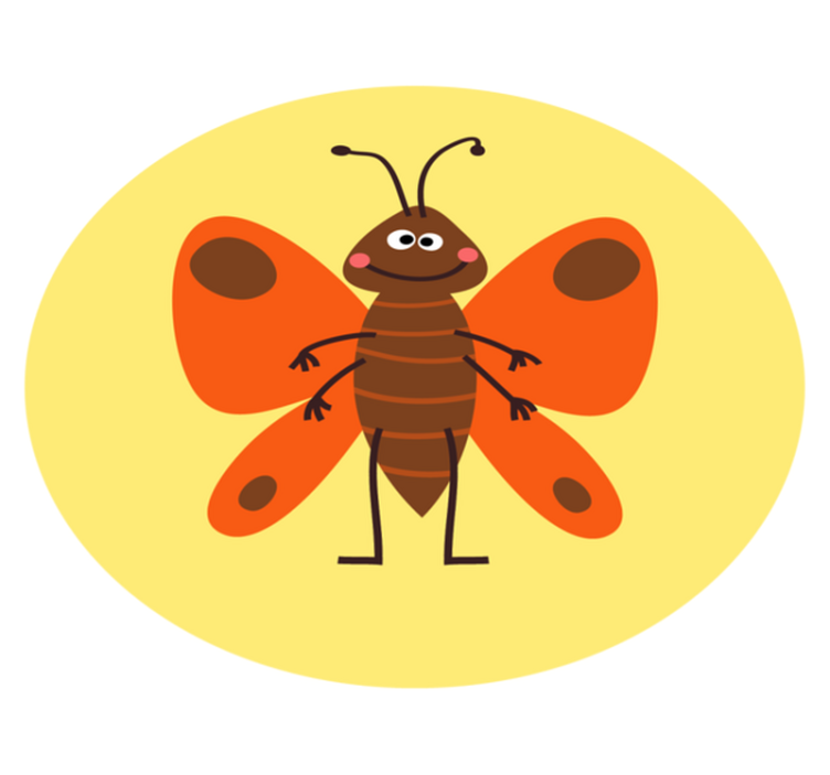 Covor de vinil pentru copii personaj fluture vesel - TenStickers