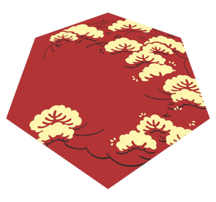 Covor vinil flori și plante model floral de nor - TenStickers