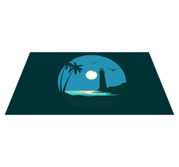 Covor vinil cu aspect de natura scenă de far de coastă - TenStickers