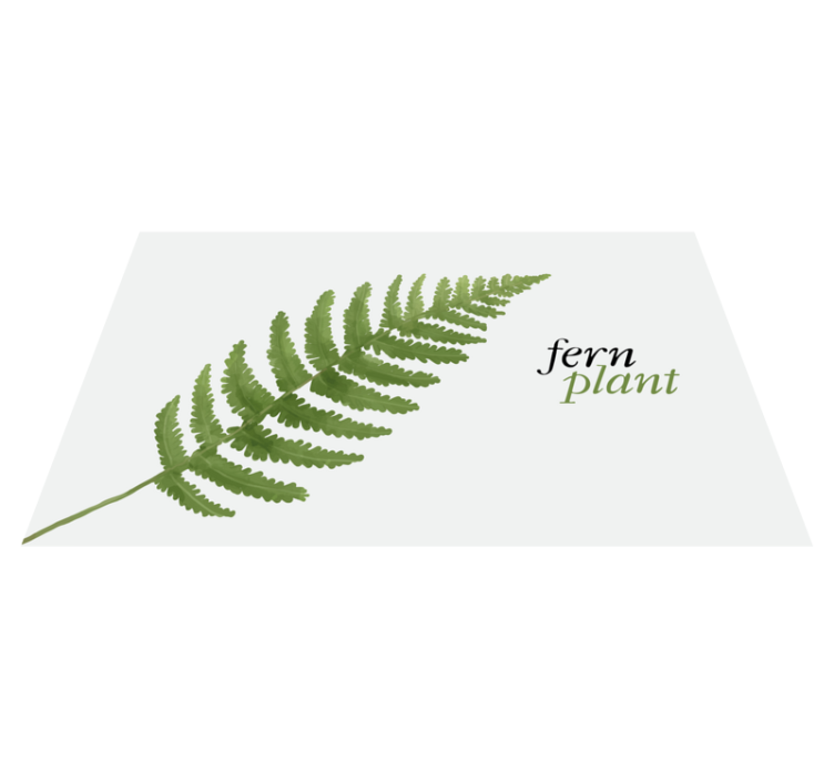 Covor vinil flori și plante design cu ferigi - TenStickers
