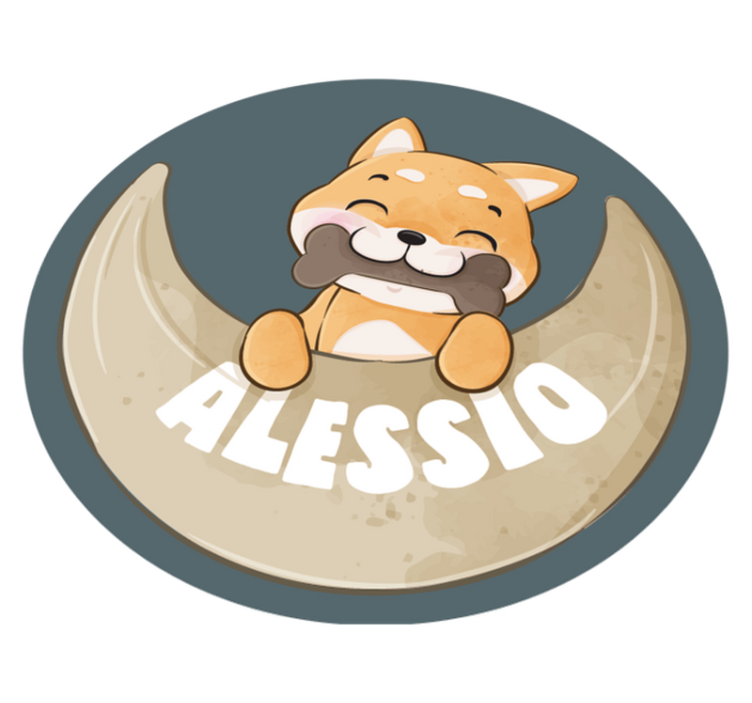 Alții covor de vinil cățeluș cu os și nume - TenStickers