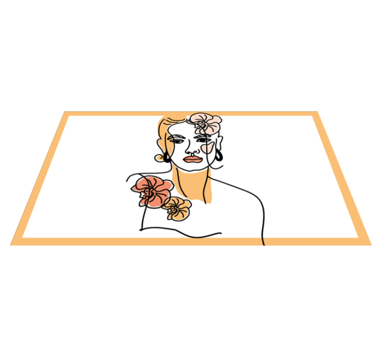 Covor vinil modern portret floral elegant - TenStickers