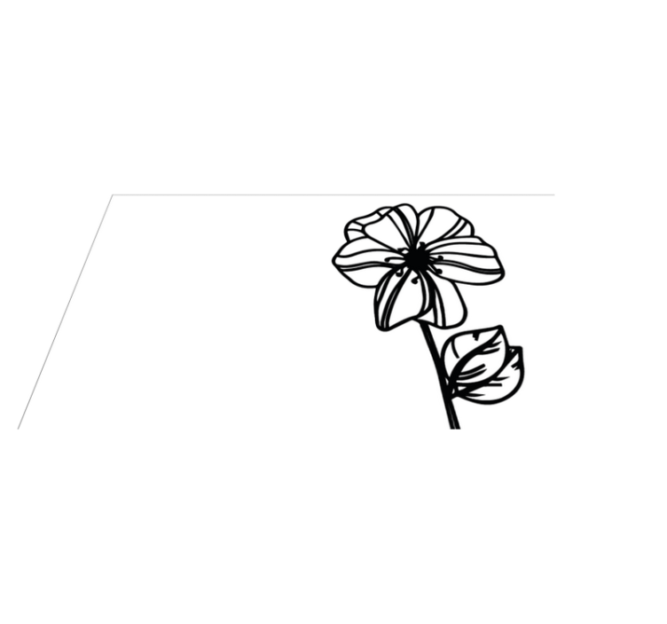 Covor vinil flori și plante design elegant alb-negru - TenStickers