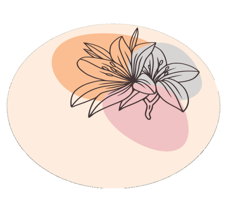 Covoruri vinil rotund accent floral de crin - TenStickers