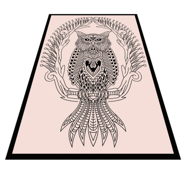 Covor vinil animal design mandala bufniță - TenStickers