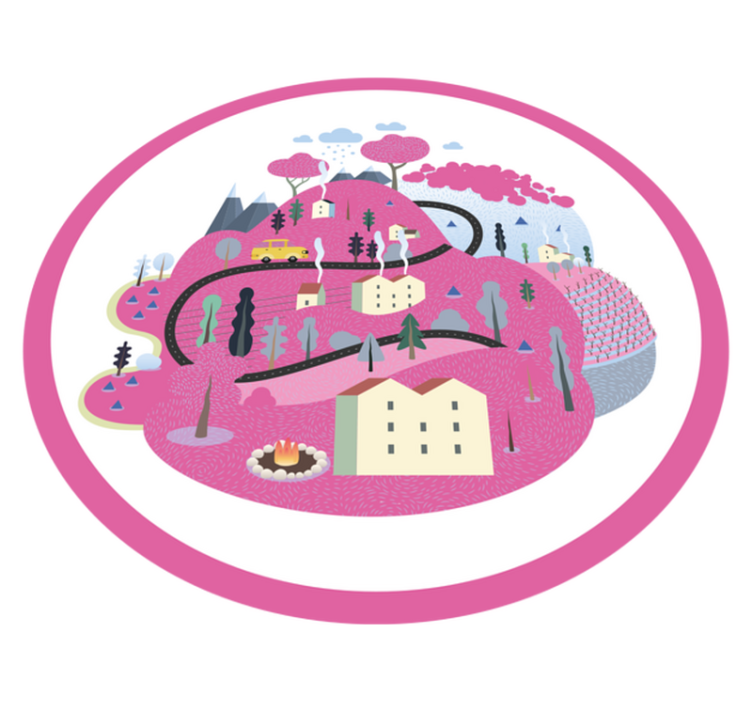 Covor de vinil drumuri peisaj sat colorat - TenStickers