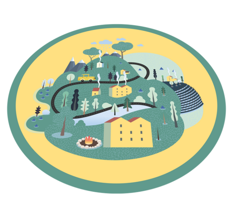 Covor de vinil drumuri călătorie peisagistică jucăușă - TenStickers