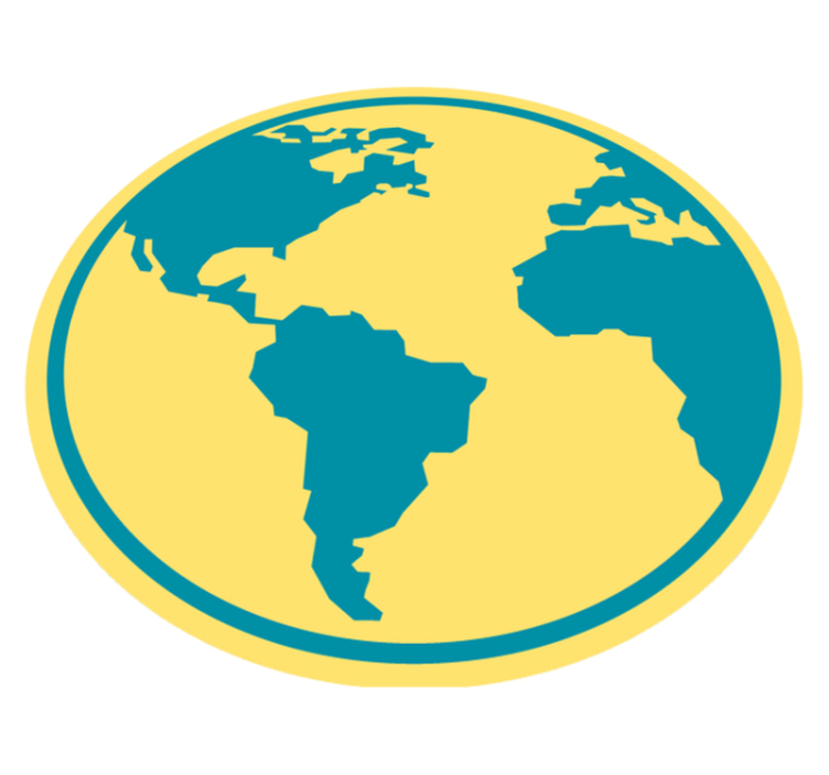 Covoruri vinil rotund hartă geografică a lumii - TenStickers