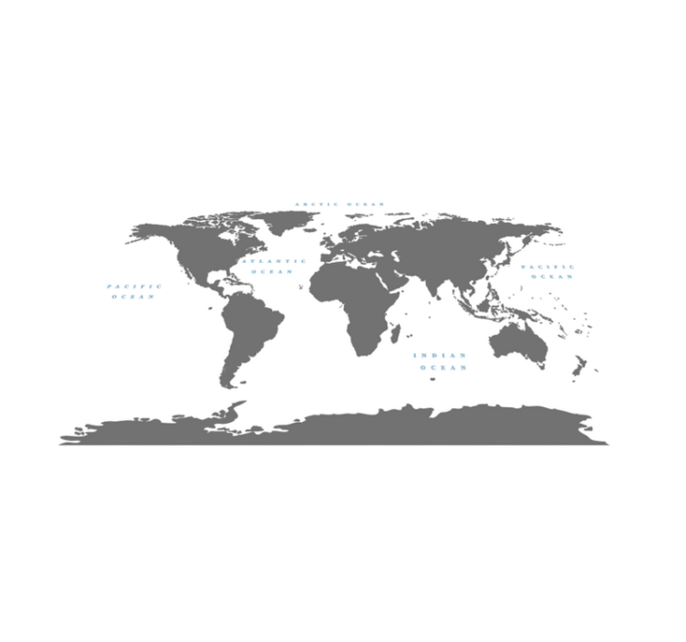 Covor de vinil hol hartă a lumii stilizată - TenStickers