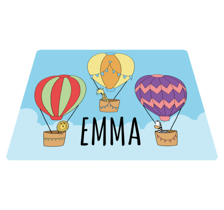 Covor de vinil cu nome balonase colorate - TenStickers