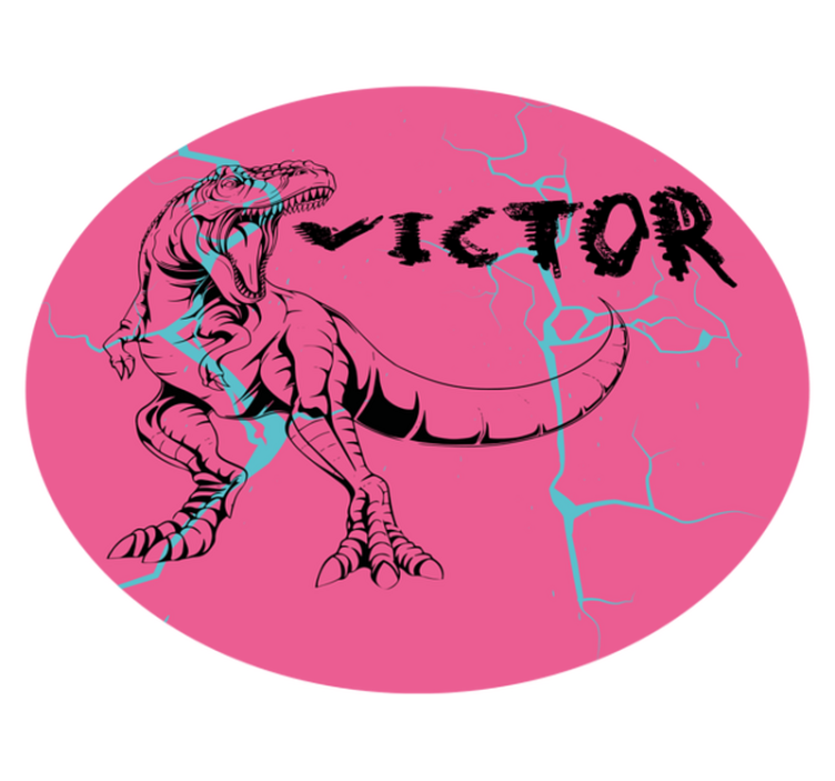 Alții covor de vinil t-rex roz cu nume - TenStickers