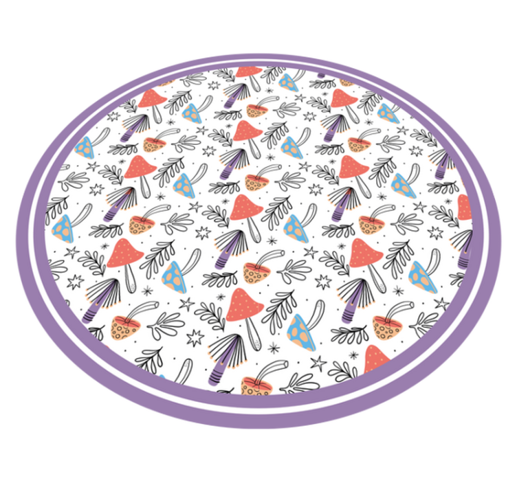 Covor vinil cu aspect de natura ciuperci colorate înmuguresc - TenStickers