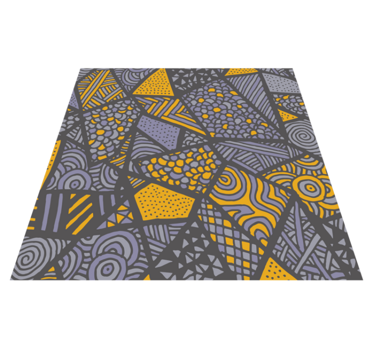Covor de vinil geometric forme gri dinamice - TenStickers