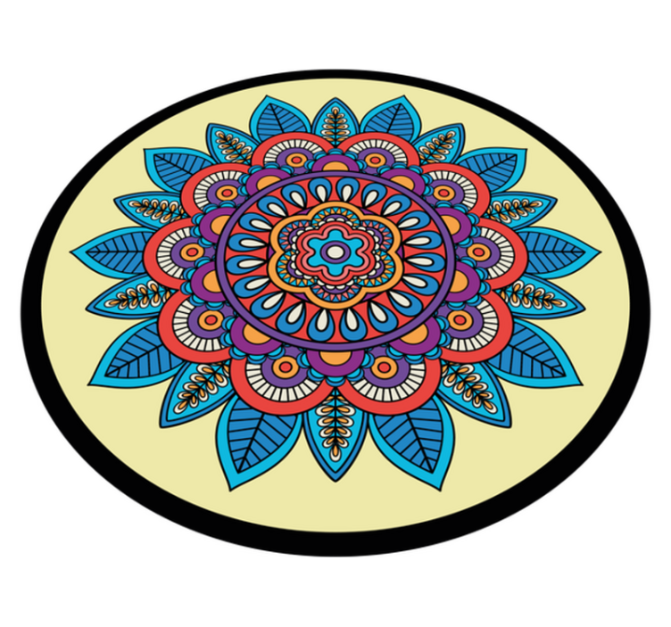 Covor vinil mandala motiv circular colorat - TenStickers