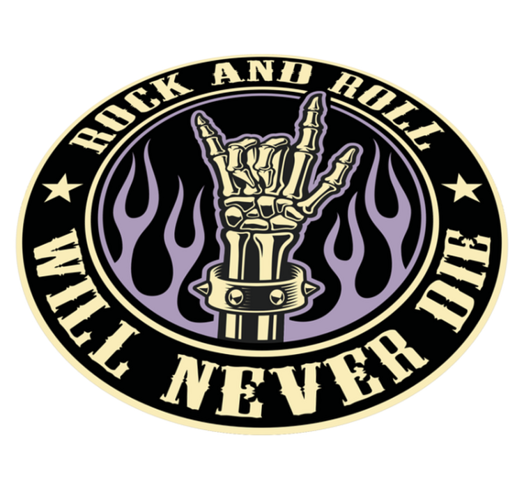 Covoruri vinil rotund mână schelet de rocă - TenStickers