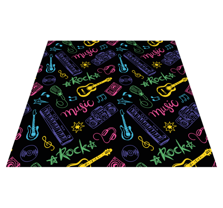 Alții covor de vinil temă muzicală colorată - TenStickers