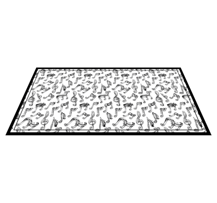 Covor dreptunghiular de note muzicale desenate manual - TenStickers