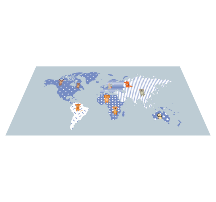 Alții covor de vinil aventură pe harta lumii - TenStickers