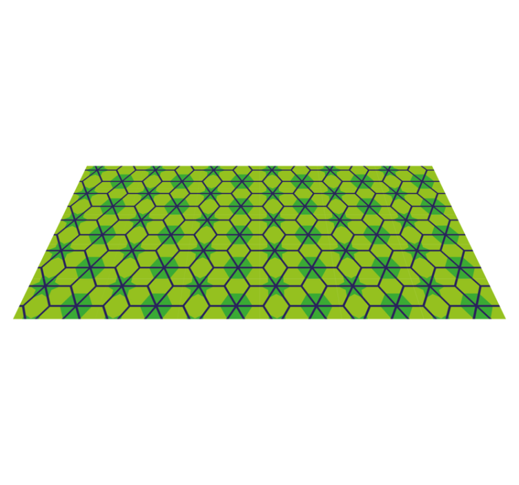 Covor de vinil geometric model hexagonal verde - TenStickers