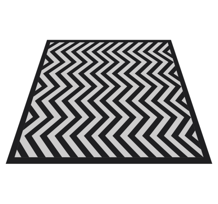 Covor de vinil geometric zigzag negru și gri - TenStickers