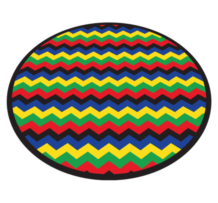 Covor de vinil geometric stil zigzag colorat - TenStickers