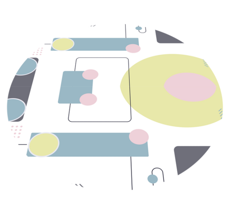 Covor de vinil geometric forme circulare abstracte - TenStickers