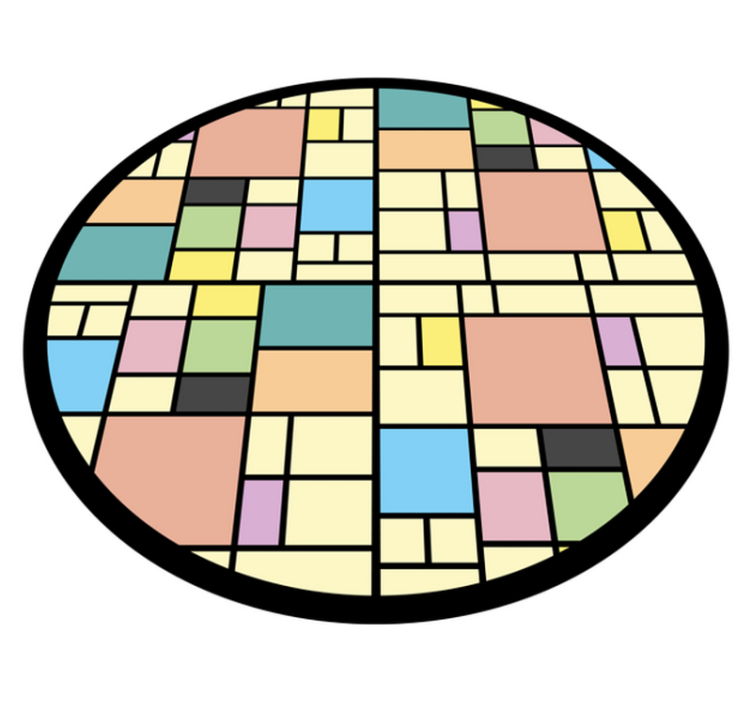 Covor de vinil geometric cu model colorat în blocuri - TenStickers