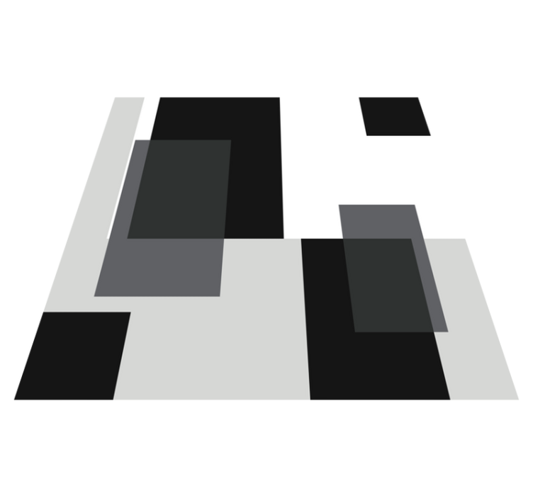 Covor pătrat din vinil blocuri de culoare alb-negru - TenStickers