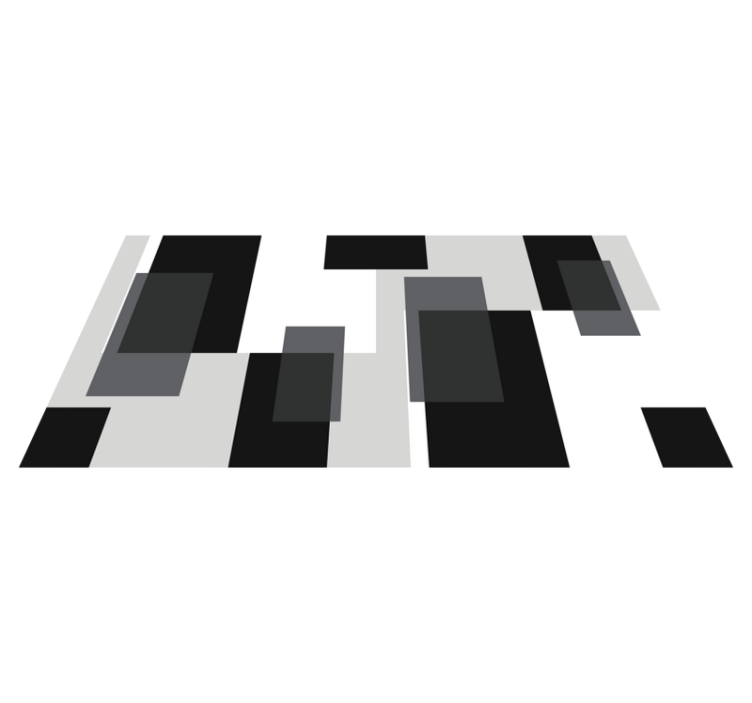 Alb-negru blocuri de culoare covor dreptunghiular - TenStickers