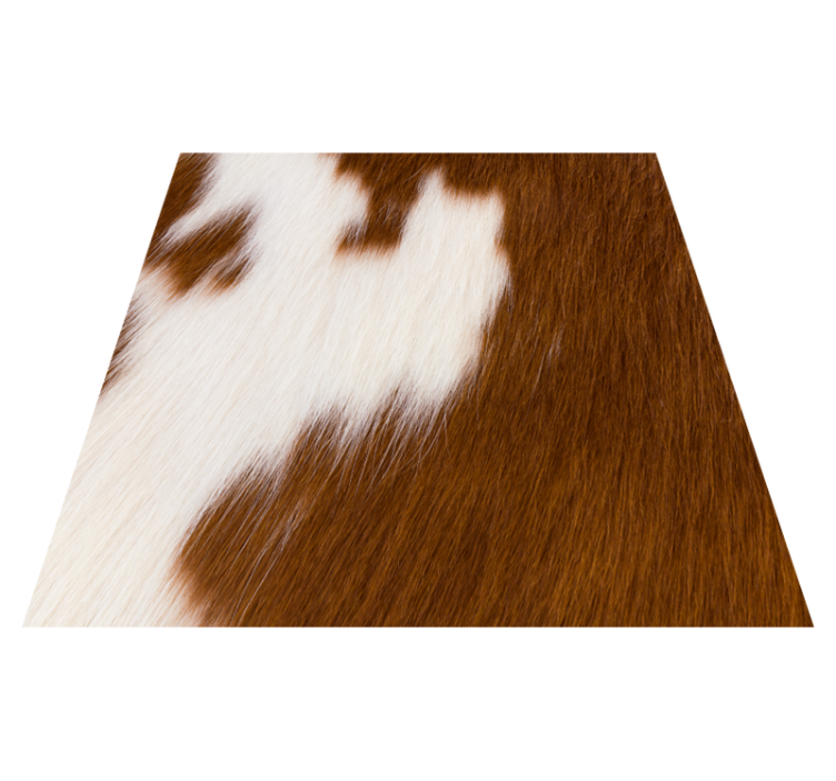 Covor de vinil pătrat cu blană de vacă albă maro - TenStickers