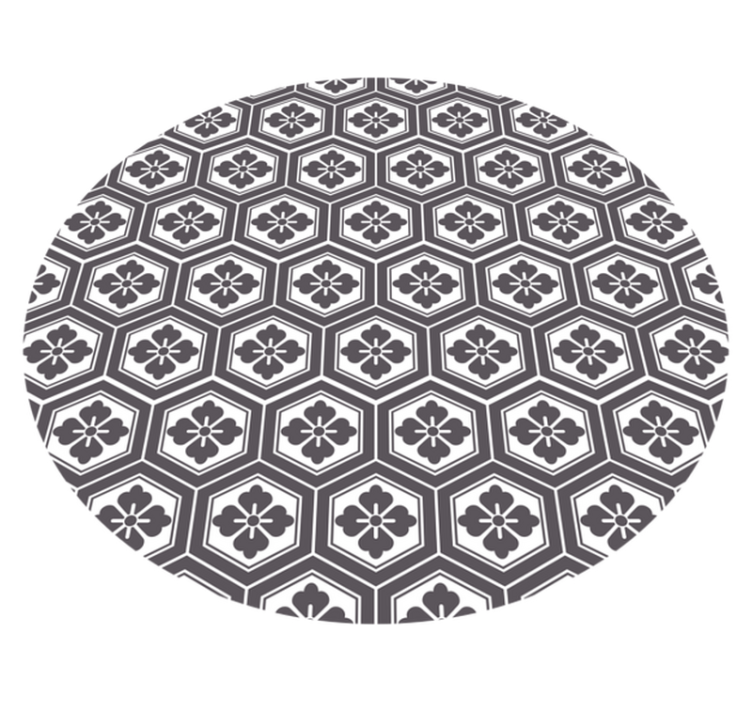 Covoruri vinil rotund cu motiv floral hexagonal - TenStickers