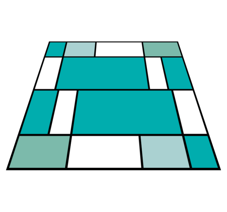 Covor de vinil geometric plăci mondrian albastre - TenStickers