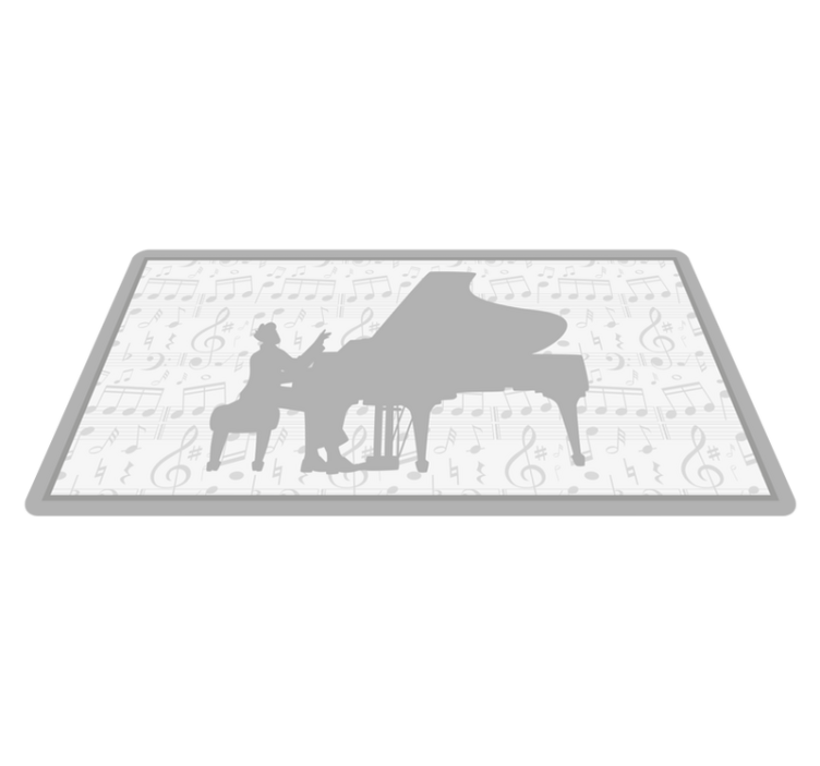 Covor silueta gri pianist modern - TenStickers