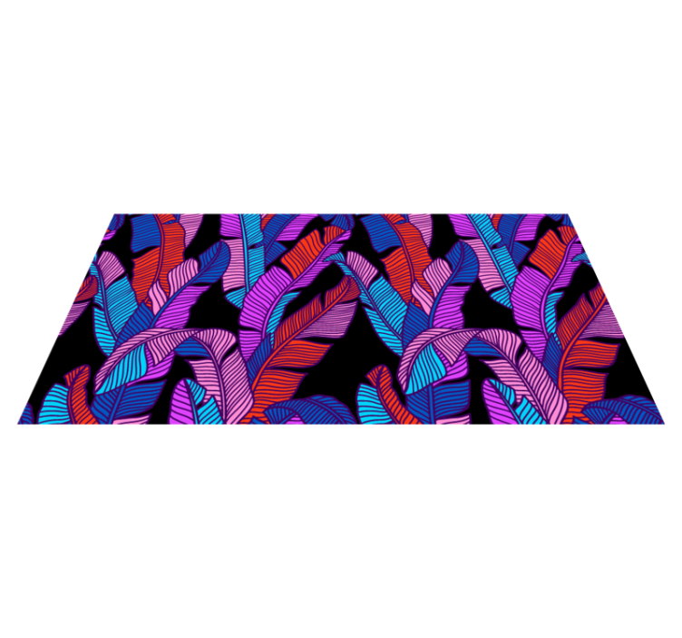 Covor vinil cu aspect de natura foliaj tropical colorat - TenStickers