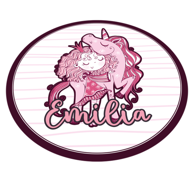 Covor de vinil cu nome duo drăguț de unicorni - TenStickers