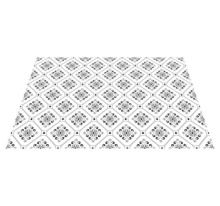 Covor vinil efect de țiglă elegant alb-negru - TenStickers