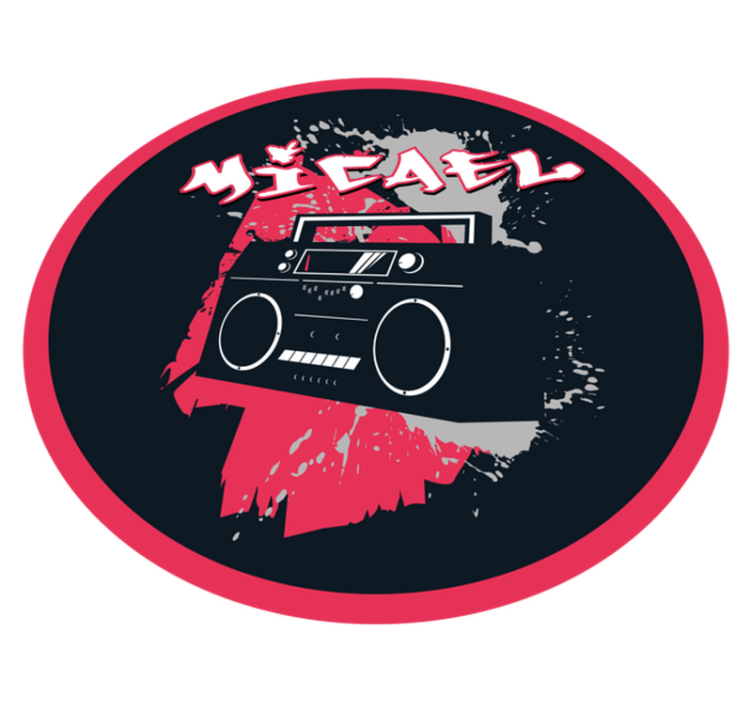 Covor de vinil cu nome temă retro boombox - TenStickers