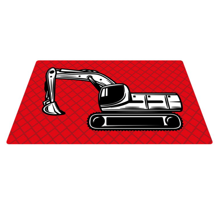 Covor monocolor excavator mare pentru copii din vinil - TenStickers