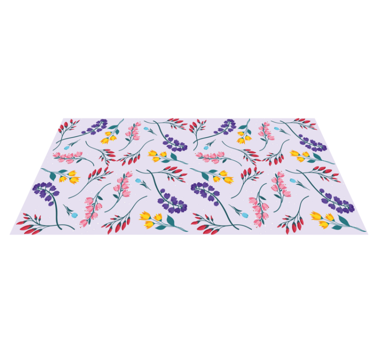 Covor vinil flori și plante model subtil violet - TenStickers