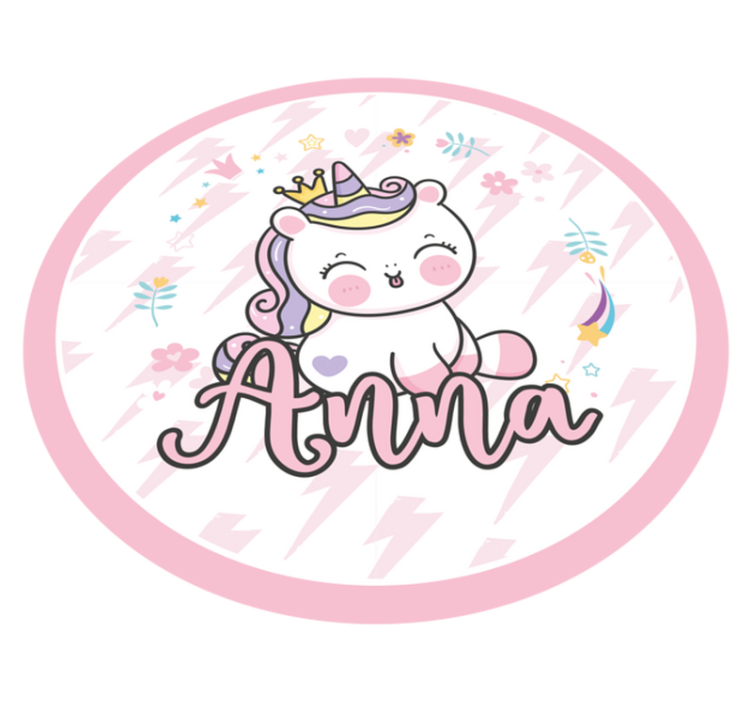Alții covor de vinil pui de unicorn cu nume - TenStickers