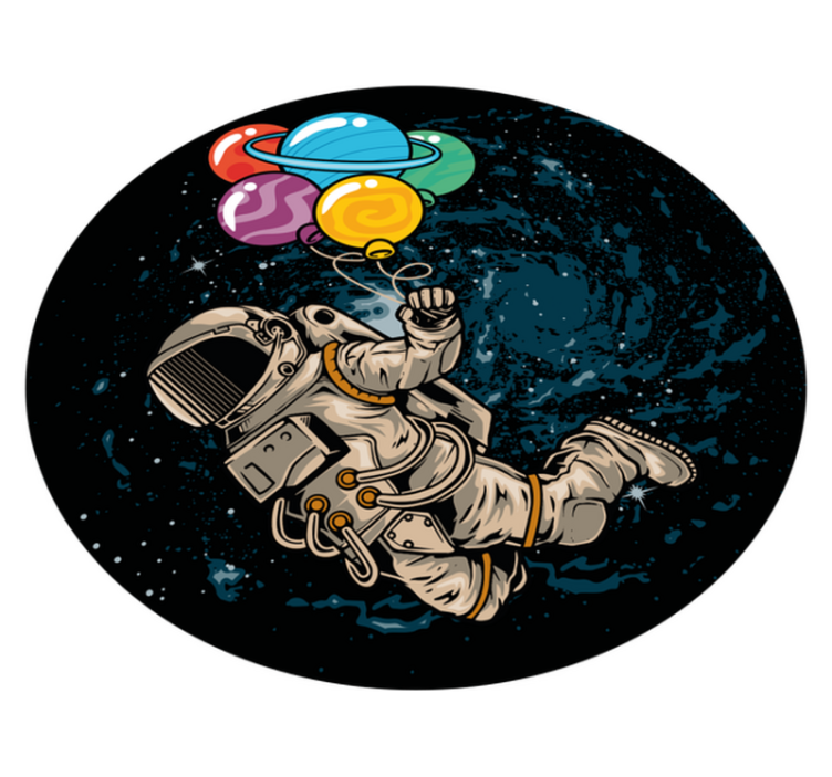 Alții covor de vinil astronaut cu baloane - TenStickers