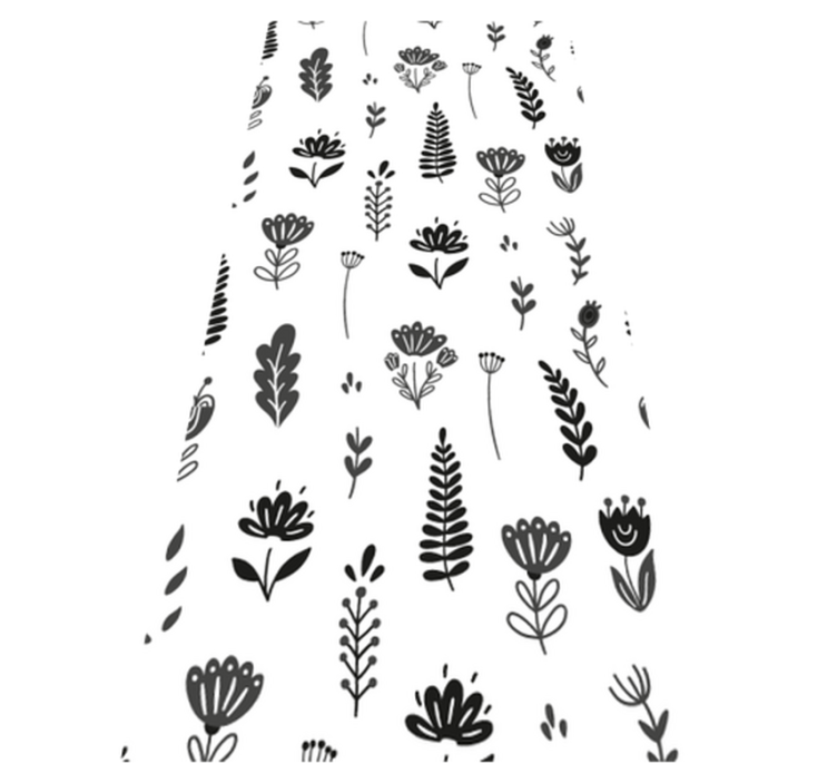 Covor vinil flori și plante model floral siluetă - TenStickers