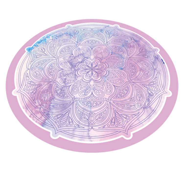 Covor vinil mandala floral roz pastel - TenStickers