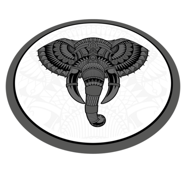 Covor vinil animal mandala gri elefant - TenStickers