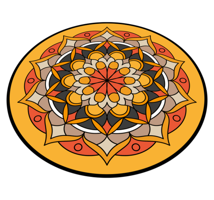 Covoruri vinil rotund element mandala vibrant - TenStickers