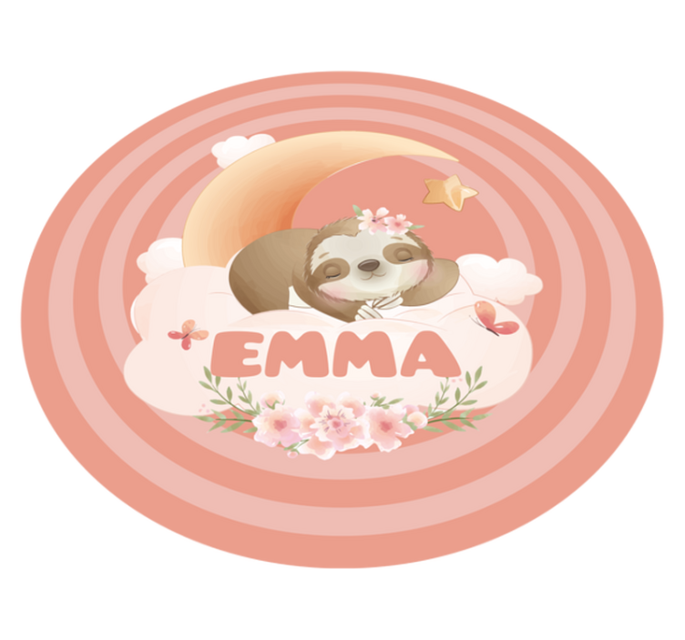 Covor de vinil cu nome design drăguț cu leneș - TenStickers