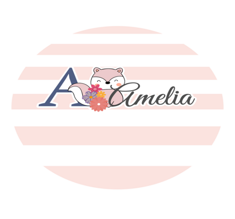 Covor de vinil cu nome design personalizabil de vulpe - TenStickers